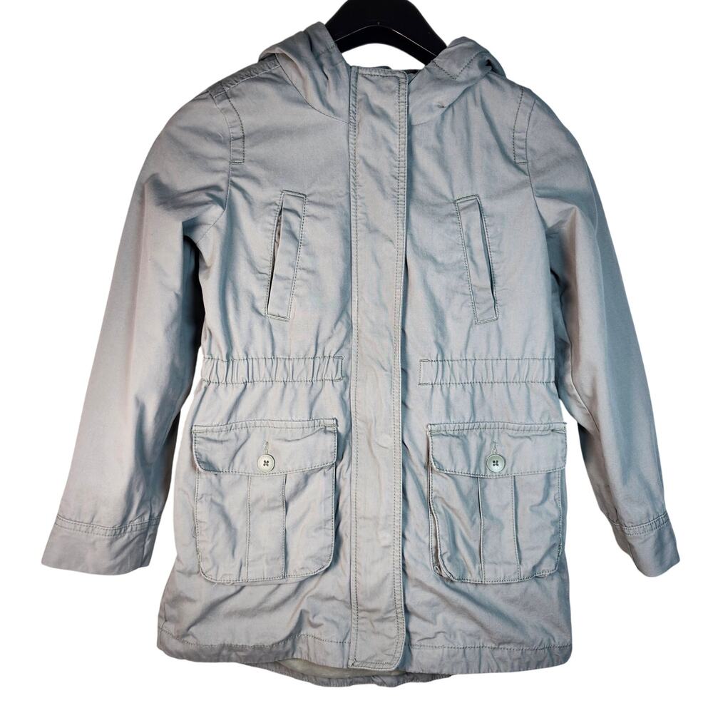 GAP Kids Sage Green Cotton Utility Style Hooded Jacket Size Medium